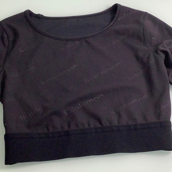 Lululemon Wunder Train Cropped Special Edition Logo Long sleeve top SZ 8 EUC - Picture 9 of 15